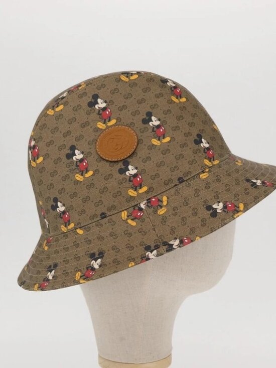 GUCCI Micro GG Supreme Disney Hat PVC Size M Beige 602978 Auth am10313SAM
